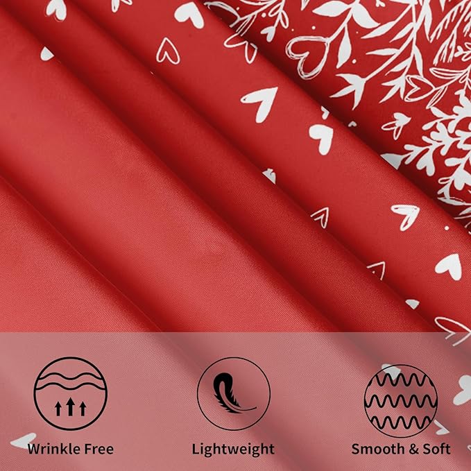 Valentine's Day Round Tablecloth 70 Inch Red Heart Pattern Circle Table Cloth Spring Holiday Table Cover Washable Polyester Decorations for Home Kitchen Dinning Party