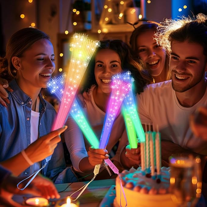 48 PCS Fiber Optic Wand,Glow Fiber Optic Wands,Glow in The Dark Party,Glow Wands led Light up Party Favors for Wedding,neon Party,New Year Party Favors,Halloween,Christmas,Bar DJ