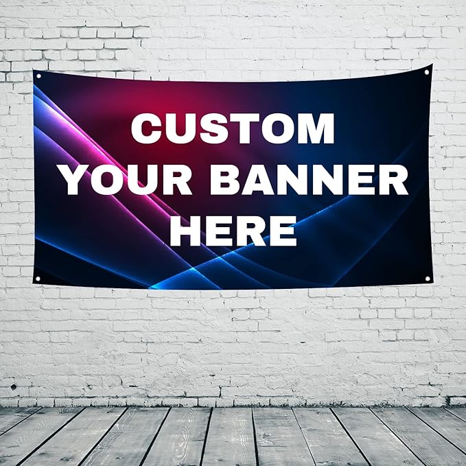 Custom Banner Personalized Banner Design Your Own Photo/Text/Image/Logo Customizable Banner Design Party/Birthday Banners Indoor/Outdoor 35x70IN