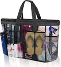 Mesh Beach Bags for Family - Women Beach Tote Bag for Toys, Towels, Travel Vacation Cruise Essentials