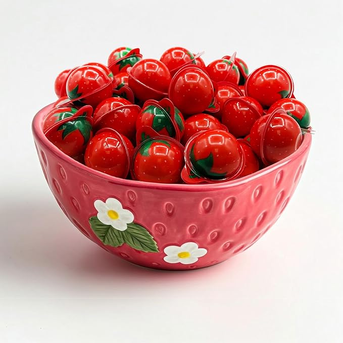 Strawberry Gummy Balls - 19 Ounce Jar (30 Count) - Jelly Filled Gummies - Individually Wrapped Gummy Candy - Fun Party Favors - Candy for Easter Eggs & Goodie Bags