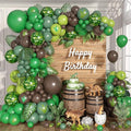 Dinosaur Birthday Party Decorations, Jungle Themed Balloon Arch Kit with Green Brown Balloons Dinosaur Paw Print Stickers for Kids Jungle Safari T-REX ROAR Themed Party Decor Supplies