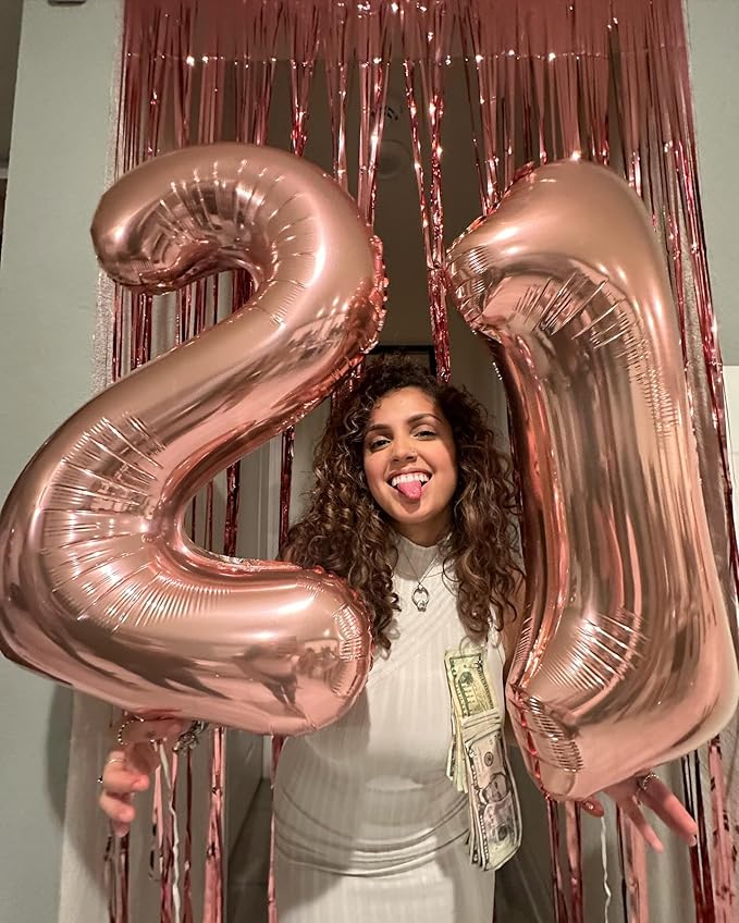 Rose Gold Number 1 Balloon for First Birthday 40 Inch, 1st One Number Balloons Birthday Decorations for Girl Boy Toddler Baby