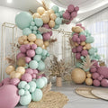 Dusty Purple Green Nude Balloon Garland Arch Kit, 160Pcs Boho Blush Pastel Green Light Brown Balloons for Baby Shower Birthday Wedding Wildflower Party Decoration