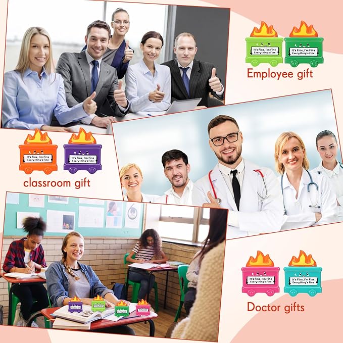 12 Pcs Dumpster Stress Balls Funny Motivational Stress Relief Balls Inspirational Emotional Relief Squeeze Fidget Toys for Adults Office Employee Coworker Staff Volunteer Teacher Team Gift