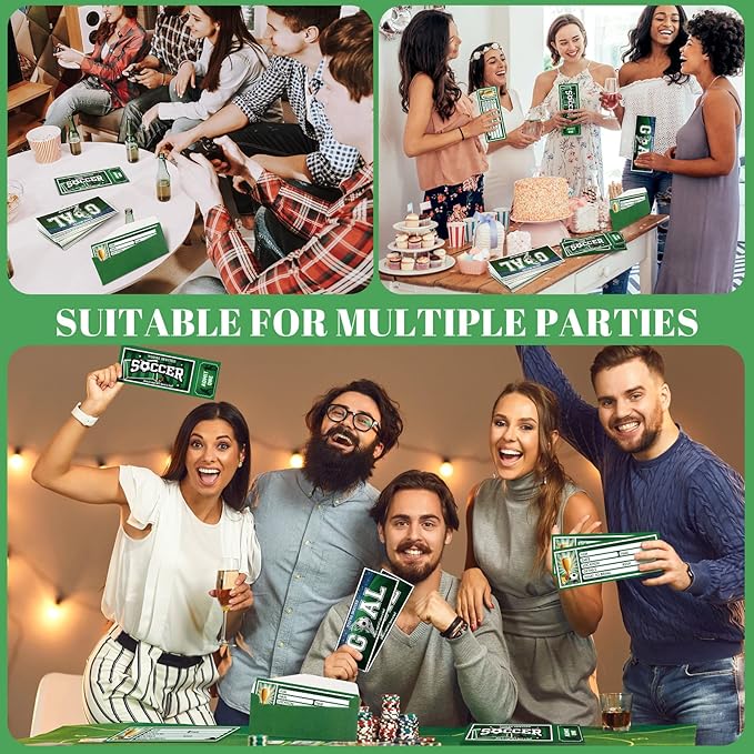 Fuutreo 50 Pcs Soccer Birthday Invitations with Envelopes Sports Party Invitations for Soccer Fan Sports Event Party Supplies