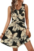 OFEEFAN Summer Dresses for Women Beach Fashion Sundresses Babydoll Dress Button Down Boho Dresses Cute Cross