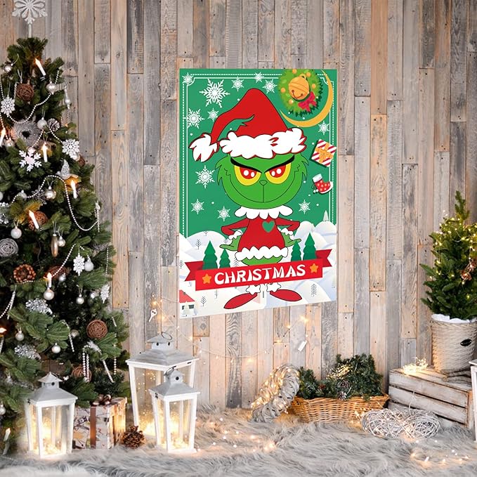 Christmas Games - Pin The Heart Christmas Crafts Games for Kids Families Party, Cute Wall Decor Party Supplies Favors, Indoor Xmas Decorations Home Decor, Xmas Kids Activities Presents