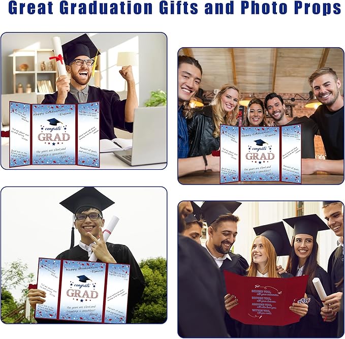 Vlipoeasn 2026 Graduation Guest Book Alternative, Red Blue & White Class of 2026 Graduation Party Decorations, Unique Graduation Gifts for Friends, Grad Signature Book for 2026 College High School