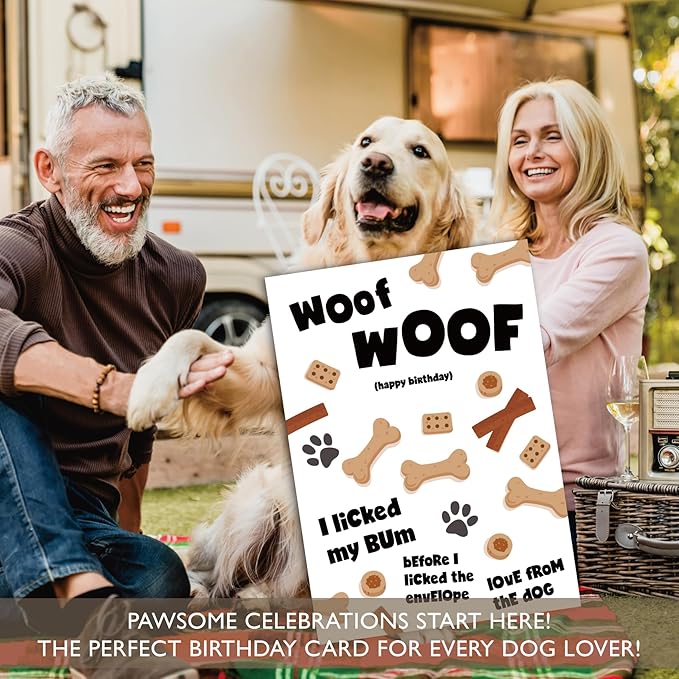 Gooji 5x7 Dogs Birthday Cards Bulk 10 Pack, Funny Humorous Cute Cards for Wife Husband Teenage Young Boy Girl Men Women Adult, Puppy Husky Bulldog Dachshund Golden Retriever