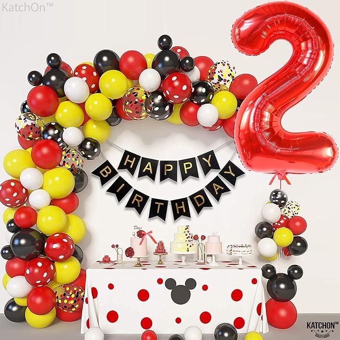 KatchOn, Giant Red Number 2 Balloon - 40 Inch | Mylar Foil 2nd Number Balloons For Happy Birthday Decorations | Red 2 Balloon Number For Anniversary Decorations | Birthday Party Decoration