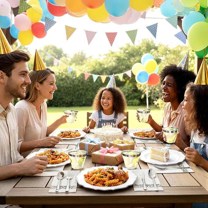 175 Plastic Dinnerware Set Silver Disposable Dinnerware Set for 25 Guests Include 50 Plastic Plates,25 Silverware Set,25 Cups and 25 Napkins for Easter Party Wedding Thanksgiving