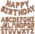 TONIFUL 65 Pcs 16 Inch Brown Happy Birthday Balloons and 2 Sets A-Z Foil Letters Balloons DIY Personalized Phrase Banner for Birthday Celebration Halloween Thanksgiving Christmas Party Decorations