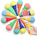 Novelty Place Ice Cream Shooters Toy (Pack of 12) - Squeeze N' Pop Game - Multi-Color Icecream Cone Foam Ball Launcher - Great Party Favors and Carnival Prize for Kids and Children (7 inch)