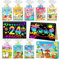 ZMLM 24 Pack Scratch Art Party Favors: Birthday Party Favors for Kids 4-8, Bulk Rainbow Scratch Notebook Paper Pads, Goodie Bags Stuffers Girls Boys Classroom Gifts Crafts Toys(Summer)