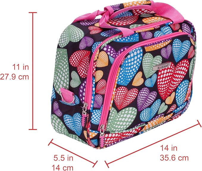Rockland Fashion Softside 2 Piece Luggage Set, Expandable, (14" Tote/19" Upright), New Heart
