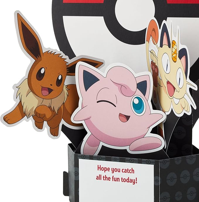 Hallmark Pop Up Birthday Card for Kids (Pokémon) Paper Wonder 3D Card for Birthday Boy