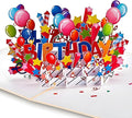 Happy Birthday Pop up Card | 3D Popup Balloons Birthday Greeting Card for Kids, Adults, Family & Friends, 5x7 Inches, Multicolor – Unique Gift for Special Birthday Occasions with Envelope
