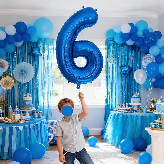 Smlpuame 40 Inch Navy Blue 8 Balloon for 8th Birthday Party, Blue Eight Number Balloon 18 28 Birthday Decorations for Boys Girls Men Women, Helium Giant Foil Number 8 Balloon