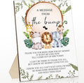 Roowest Cool Baby Shower Tabletop Decoration a Message from the Bump Wooden Baby Shower Games Sign Greenery Cute Gender Reveal Party Thank You Sign, 11.2 x 8.66 Inches(Animals)