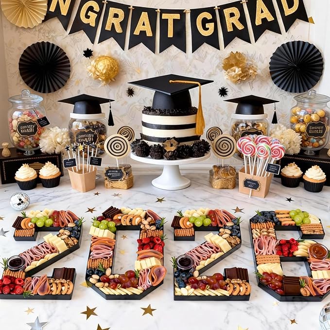 Graduation Party Decorations 2026-2026 Numbers Charcuterie Board Box - 10" Paper Tray for Graduation Centerpieces - Class of 2026 Table Decoration for Kindergarten Preschool College High School