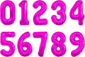 Number Balloons 16 Inch Mylar Foil Number 0-9 Balloons Set for Party Decoration Custom Digital Balloons 10 Pieces Party Supplies(Hot pink)