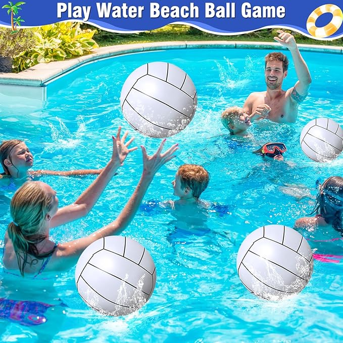 TURNMEON 12 Pack Inflatable Volleyball Beach Balls 16 Inch Beach Ball for Summer Party,Sports Ball Swimming Pool Game for Adult Pool Toys for Pool Beach Outdoor Indoor School