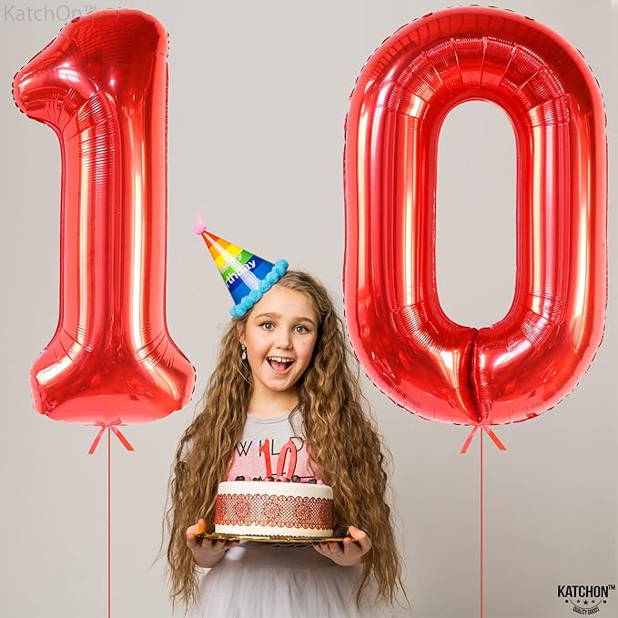 Giant, Red 0 Balloon Number - 40 Inch | 0 Digit balloon, Red Party Decorations | Red Zero Balloon, Number 0 balloons For Turning red Happy Birthday Decorations