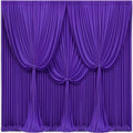 24x10FT Dark Purple Backdrop Curtains for Wedding Parties, Wrinkle Free Polyester Photography Backdrop Drapes for Baby Shower Birthday Parties Stage Background Stand Decorations 4x10ft,6 Panels