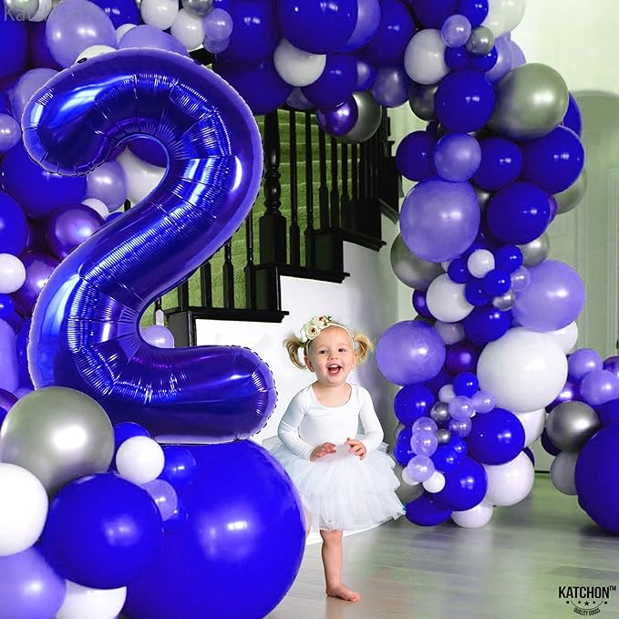 KatchOn, Giant, Royal Blue 2 Balloon - 40 Inch | Royal Blue Number Balloons 2 | Baby Shark Balloons 2nd Birthday Decorations for Boys | 2 Year Old Balloons for 2 Year Old Birthday Decorations Boy