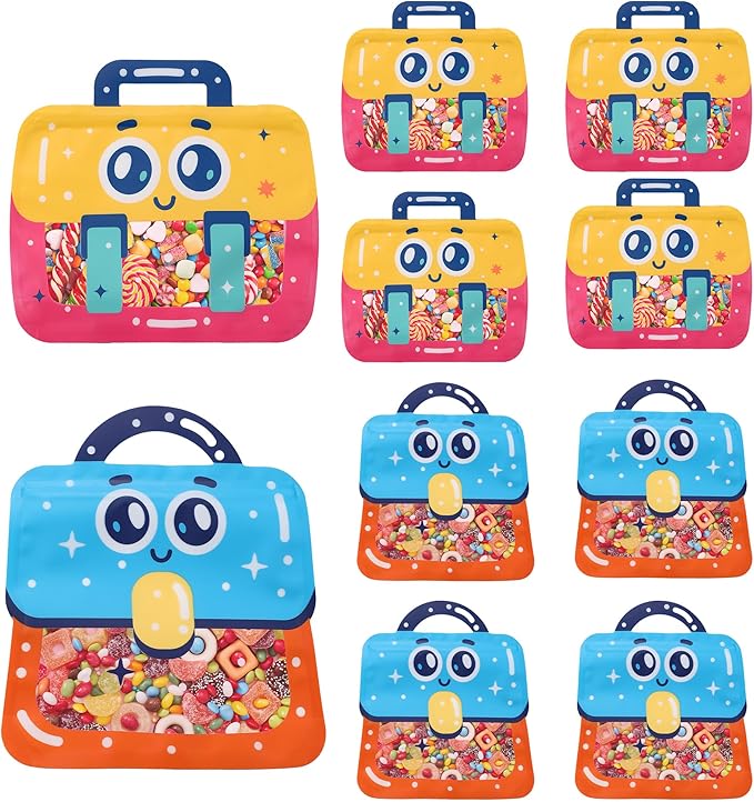 Lati Large Cartoon 24PCS Birthday Party Favors Goodie Bags - Style Durable Plastics Gift with Handles for Candy Treats,Events
