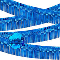 4 Packs Total 39 Ft Parade Floats for Trailer Car, Blue Foil Fringe Garland Tinsel Streamers Hanging Backdrop Banner Table Skirts for 4th of July Graduation Homecoming Wedding Birthday Party Decor
