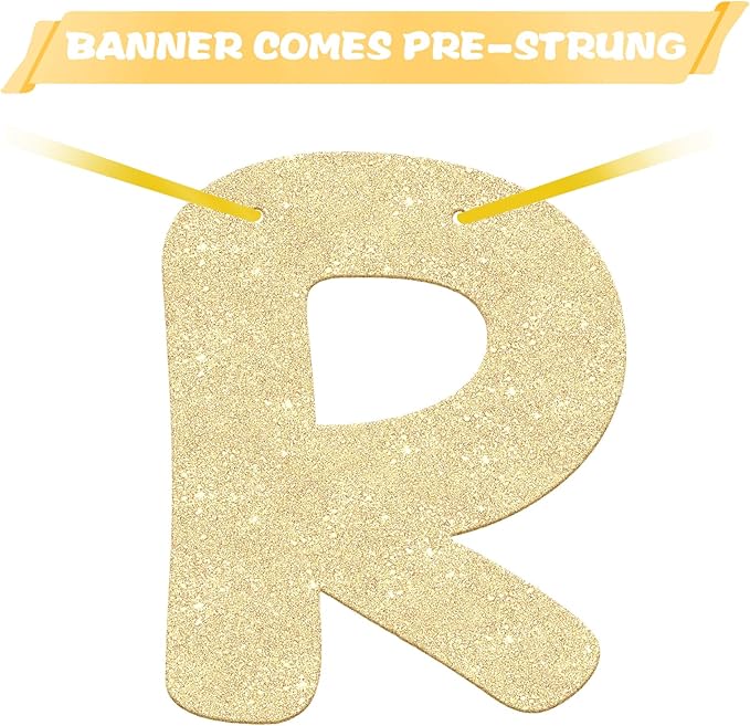 GAGAKU Pre Strung Congratulations Quitter Glitter Banner Funny Retirement Banner Going Away Supplies Graduation Party Decorations Garland for Men Women Gifts Indoor/Outdoor