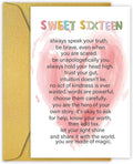 Sweet 16th Birthday Cards , Happy 16th Birthday Card for Girl Boy, Funny 16 Year Old Birthday Card for Daughter Granddaughter Niece, Happy 16th Birthday Gift, Sixteen Years Old Birthday Poem Card (62)