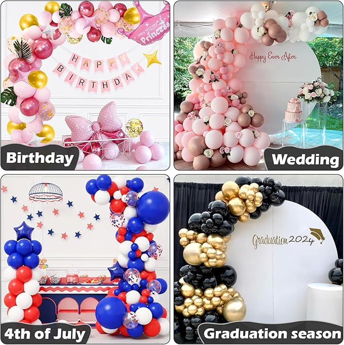 AerWo Balloon Arch Kit 9.35FT & 6FT, Free Bending Half Balloon Arch Stand with Base, Floor Balloon Arch Frame Backdrop for Wedding Birthday Party Baby Shower Yard Lawn Home Christmas Decorations