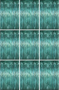 3.3 x 6.6 ft Foil Fringe Backdrop Curtains, Tinsel Streamers Party Decorations, Fringe Backdrop for Birthday, Baby Shower, Gender Reveal, Graduation (9, Retro Green)