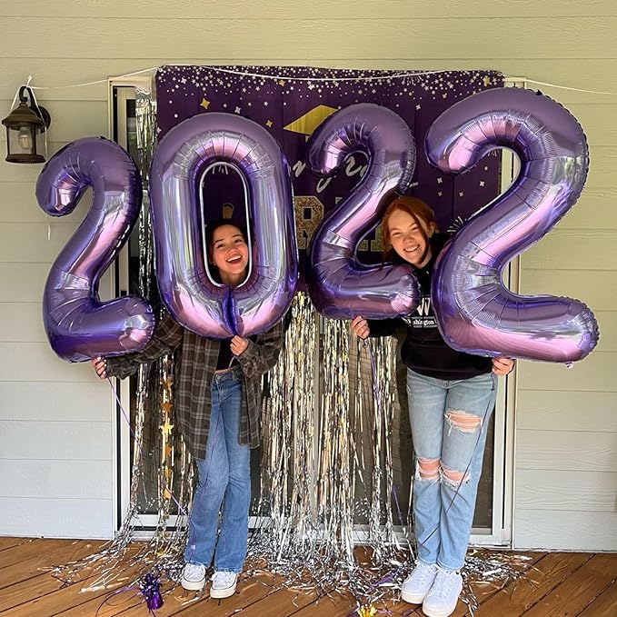 40 Inch Purple Number 12 Digital Balloon,Jumbo Mylar Foil Helium Balloon for 12 Balloons for Birthday Party,Wedding Anniversary Party Decorations