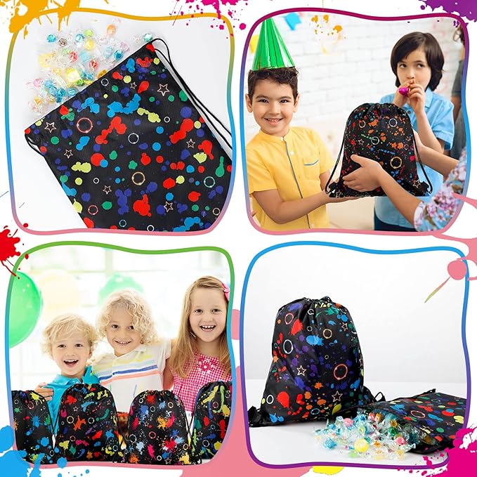 Marsui 24 Pcs Glowing Party Favor Drawstring Bags Gift Goodie Candy Favors Bags for Birthday Party Supplies