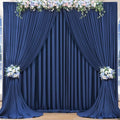 16x10FT Navy Blue Backdrop Curtains for Wedding Parties, Wrinkle Free Polyester Photography Backdrop Drapes for Wedding Baby Shower Birthday Parties Stage Background Stand Decorations 4x10ft,4 Panels