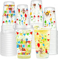 50pcs Happy Birthday Disposable Plastic Cups 16 Oz Drinking Cup with Lid, Birthday Party Decorations & Gifts for Boys and Girls, Clear Coffee Cups for Kids, Birthday Theme Party Drinkware Supplies