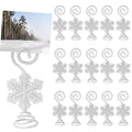Rtteri 16 Pcs Christmas Picture Display 2 Inch Snowflake Christmas Place Card Holder Silver Photo Holders for Centerpieces Xmas Table Number Holders Card Stands for Xmas Winter Holiday Party Supplies