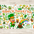AinDen St. Patrick's Day Giant Coloring Poster/Tablecloth -30 x 72 Inches Jumbo Paper Coloring Banner Kids Gifts Party Decorations - St Pattys Day Crafts for Kids