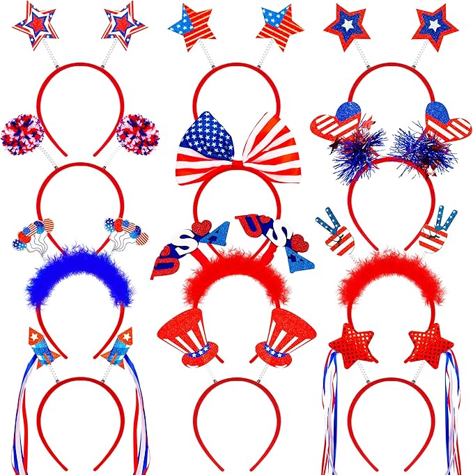 Blowata 4th of July Headband, Independence Day Parade Decoration Accessories and Supplies for Patriotic Parade Party Favor