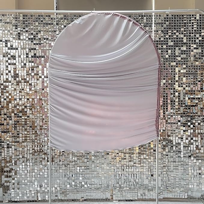 HUAYI Pink Ripples Pattern Arch Backdrop Cover for Birthday Party Wedding Baby Shower Decorations Chiara Backdrops Arched Wall Frame Stands Covers Props GP-456 4ft * 7ft