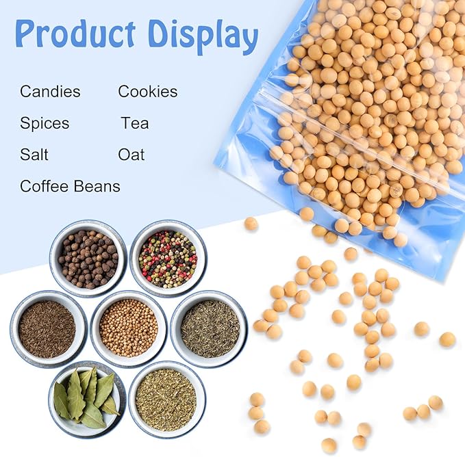 120 Pcs Plastic Gift Bag Bulk 5.5 x 8.7 Inch Resealable Party Goodie Bag with Clear Window Color Favor Pouch with Handle for Home Birthday Wedding Party Candy Gift Wrap Supply(Clear)