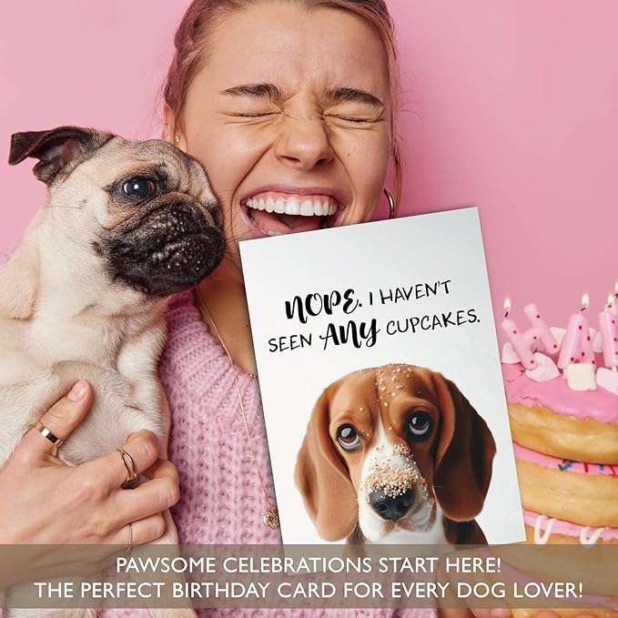 Gooji 5x7 Dogs Birthday Cards Bulk 10 Pack, Funny Humorous Cute Cards for Wife Husband Teenage Young Boy Girl Men Women Adult, Puppy Husky Bulldog Dachshund Golden Retriever