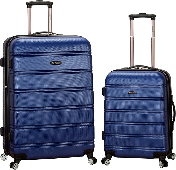 Rockland Melbourne Hardside 2 Piece Expandable Spinner Wheel Luggage Set, (20"/28"), Blue