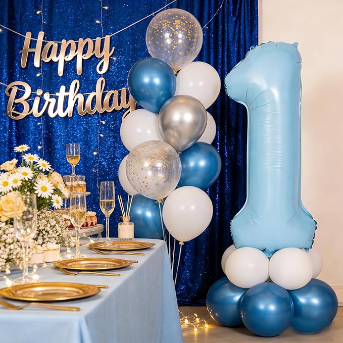 40 In Matte Blue Number Balloons Helium Foil Mylar Balloon Birthday Party banquet Decoration Digital 14