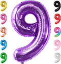 KatchOn, Giant Purple Number 9 Balloon - 40 Inch | Foil 9 Birthday Balloon for 9th Birthday Decorations | 9th Anniversary Decoration | Purple Party Decoration