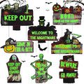 8 PCs Halloween Decorations Outdoor Tombstone Yard Sign With Stakes - Glow in the Dark Graveyard Tombstones, Pumpkin Ghost Props for Family Home Front Yard Lawn Garden Party Decor
